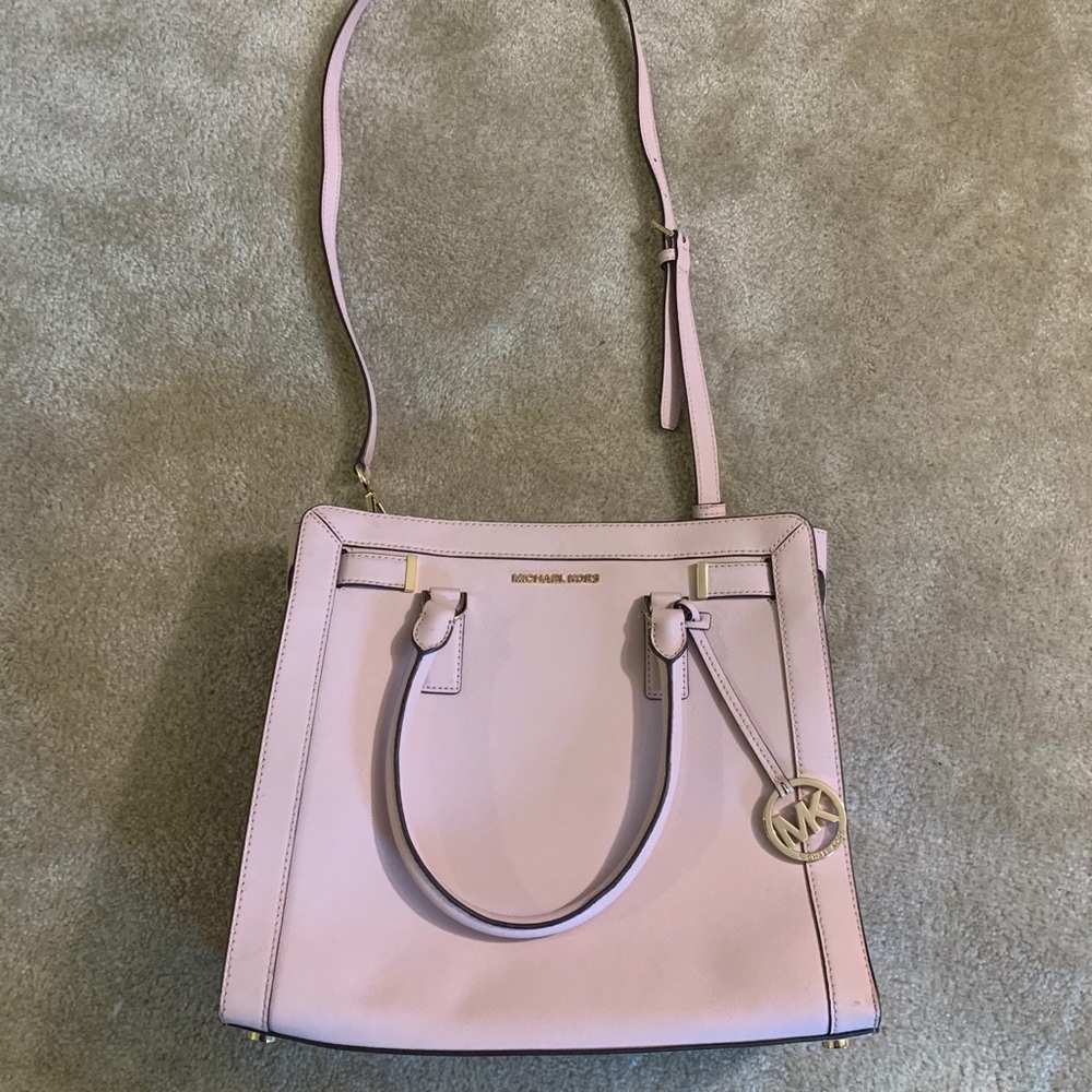 SOLD Michael Kors Light Pink Crossbody Purse - Picture 1 of 7